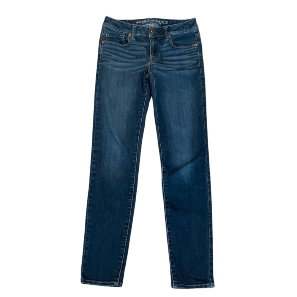 American Eagle Medium Wash Low Rise Super Skinny Jeans Women’s Size 0